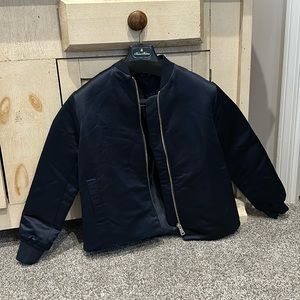 Brand: Topshop navy bomber jacket. Size: 6